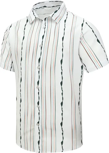 Miniatura 57 de SheLucki - Camisa hawaiana para hombre, unisex, de manga corta, con botones, para la playa y el verano, ropa casual estampada con sombra de palmas
