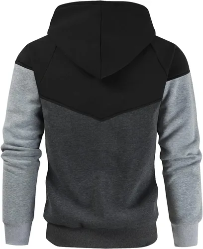 Miniatura 3 de Niceif Sudadera con capucha de forro polar de peso medio para hombre, casual, bloque de color, con bolsillos