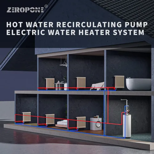 Miniatura 6 de ZeroPone Bomba de recirculación, bomba de circulación de circulación de agua de 93 W, NPT de 3/4 pulgadas con adaptador NPT de 1/2 pulgadas, 15-6C 3