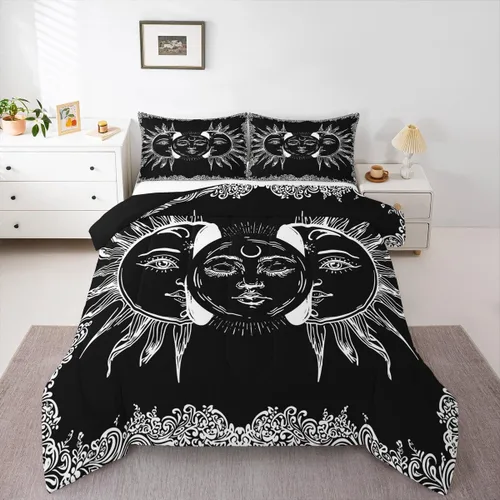 Miniatura 24 de Erosebridal Juego de edredón de murciélago tamaño Queen para niños y niñas, juego de ropa de cama con degradado de arco iris, juego de edredón Multi