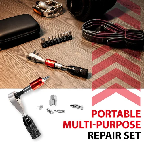 Miniatura 5 de EMERK Kit de herramientas de reparación de bicicletas: kit de herramientas múltiples para bicicleta con mini bomba, herramienta reversible de Kit