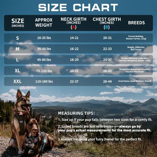 Miniatura 7 de Auroth Arnés táctico para perros grandes, antitirones, ajustable, reflectante, K9, chaleco de entrenamiento para mascotas, arnés de servicio Negro