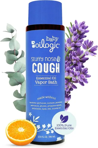 Miniatura 8 de Oilogic Alivio de baño de vapor para la nariz y la tos congestionada para bebés y niños pequeños, mezcla de aceite esencial, alivia naturalmente