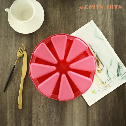 Miniatura 4 de Molde de rebanada de pastel de 8 cavidades, molde para hornear rebanada de pizza, molde para hornear pan de maíz, mousse, molde para pizza, jabón