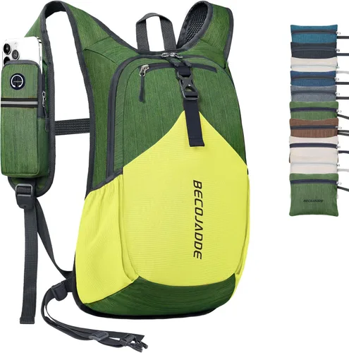 Miniatura 27 de BECOJADDE - Mochila de senderismo pequeña de 15 L para hombres y mujeres, plegable y ultraligera, para viajes, camping y actividades al aire libre