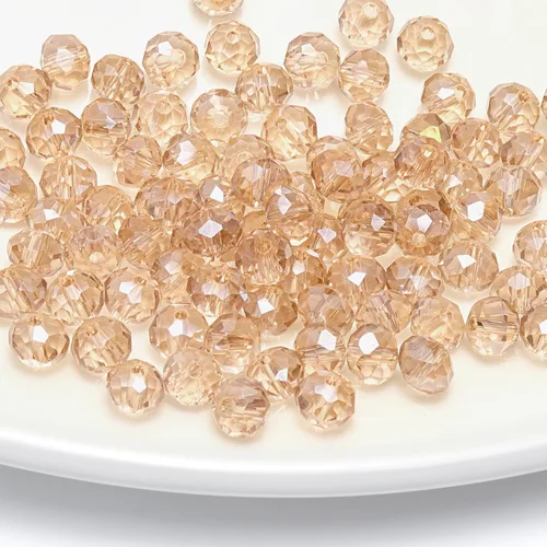 Miniatura 18 de 786 cuentas de cristal de 4 tamaños, cuentas de cristal Rondelle facetadas, cuentas de cristal Briolette, cuentas espaciadoras para pulseras, Ámbar