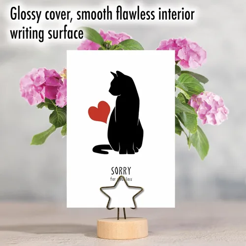Miniatura 3 de NobleWorks Tarjeta de felicitación de condolencias para mascotas con sobre de 5 x 7 pulgadas (1 tarjeta) Furever In Our Heart - Cat C10066BPSG