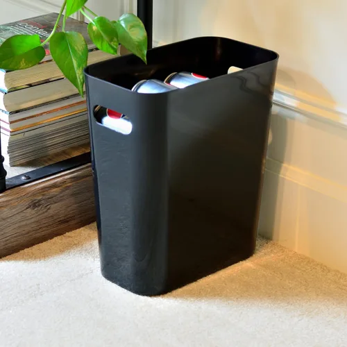 Miniatura 4 de Youngever Paquete de 2 cubos de basura delgados de 3 galones, contenedor de basura de plástico, con asas para oficina en casa, sala de estar, sala