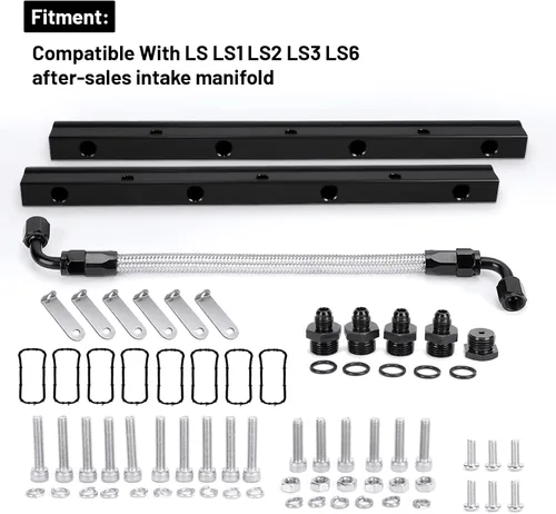 Miniatura 2 de Billet Kit de riel de combustible para LS LS1 LS2 LS3 LS6 Kit de riel de combustible colector de admisión de stock con ambos rieles/línea cruzada