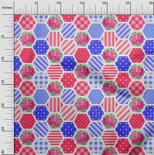 Miniatura 3 de oneOone Cotton Flex Blue Fabric Floral Craft Projects Decor Fabric Printed By The Yard 40 Inch Wide-DO