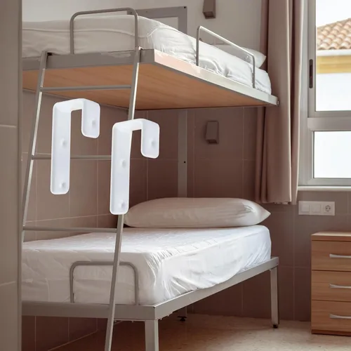 Miniatura 4 de Coshar Soporte de gancho resistente recubierto de acero inoxidable con ganchos en J de 1 pulgada para litera interior de 1 pulgada, accesorios