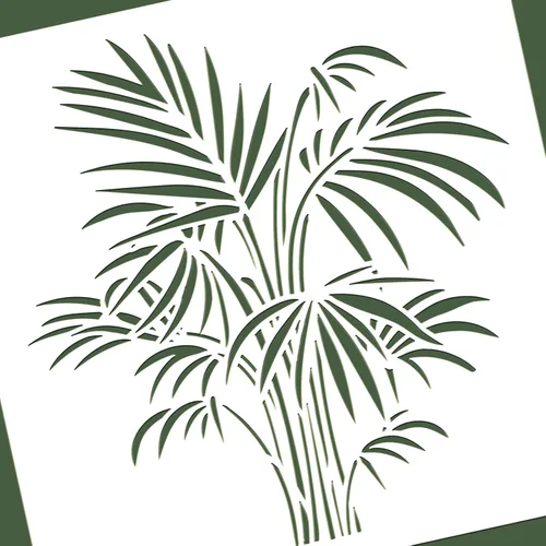 Miniatura 4 de BENECREAT Plantillas de pintura de plantas tropicales de 12 x 12 pulgadas, patrón de hojas, plantillas de dibujo de plástico reutilizables