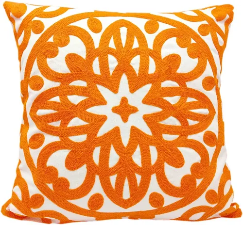 Miniatura 12 de Alysheer - Funda de almohada lumbar decorativa bordada 12" x 20", patrón de bordado clásico Boho Mandala, funda de cojín rectangular de algodón