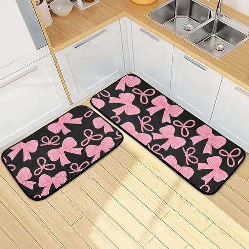 Miniatura 16 de Alfombras de cocina con girasoles para cocina, 2 piezas de búfalo a cuadros, girasol, antifatiga, alfombra antideslizante para piso, alfombra