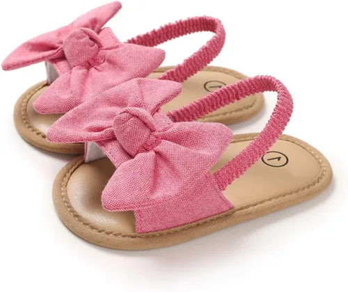 Miniatura 5 de COSANKIM Sandalias de verano para bebés y niñas con suela suave de flores, zapatos de vestir para cuna, recién nacidos, para recién nacidos