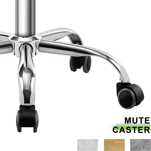 Miniatura 7 de VECELO Silla de tocador de piel sintética con respaldo medio sin brazos, altura ajustable, giratoria en 360°, para oficina en casa, color blanco