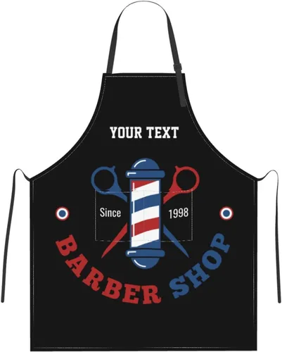 Miniatura 28 de Delantal de barbería personalizado para hombres, delantal de peluquería personalizado con bolsillos, delantal ajustable personalizado para peluquería