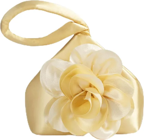Miniatura 14 de BABEYOND Bolsos de mano para mujer, bolsos de noche de satén con flores, bolso de pulsera elegante para fiestas, uso diario, boda