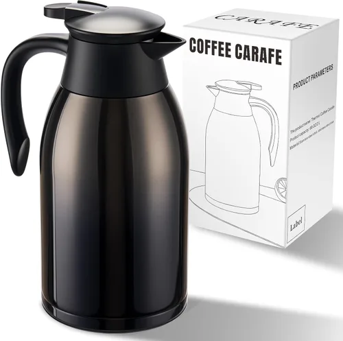 Miniatura 12 de PARACITY Jarra térmica de café con forro de acero inoxidable, jarras de café para mantener el calor, urna de café aislada al vacío de doble pared