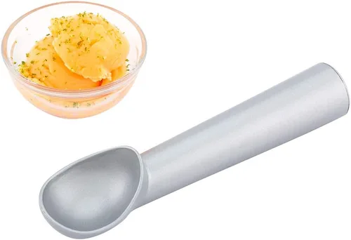 Restaurantware Met Lux - Cuchara de helado de 1.5 onzas, 1 cuchara antiadherente para helados, apta para congelador, de aluminio plateado, resistente