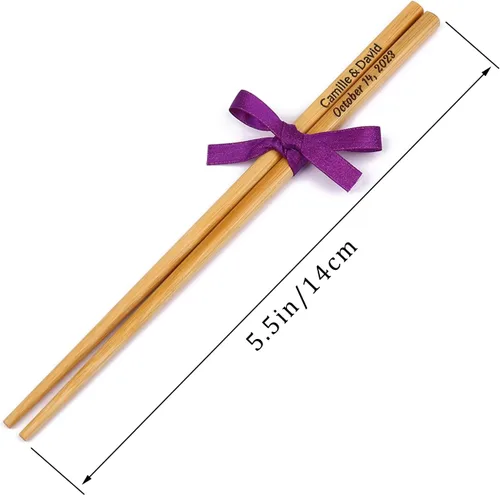 Miniatura 2 de 30 pares de palillos personalizados, palillos de madera de bambú personalizados, palillos de estilo chino japonés (30)