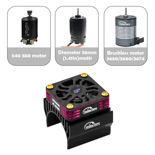 Miniatura 4 de Ventilador de enfriamiento RC de 1.575 in 28000 RPM Motor sin escobillas Ventilador de refrigeración de metal con cubierta de fibra de carbono