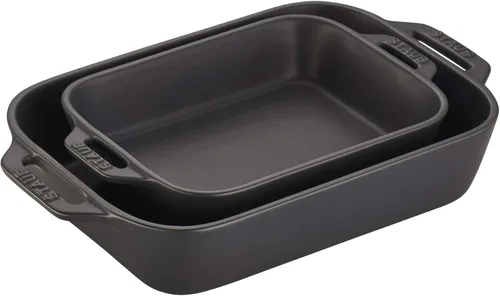 Miniatura 8 de STAUB Juego de platos rectangulares de cerámica para hornear de 2 piezas - Citron