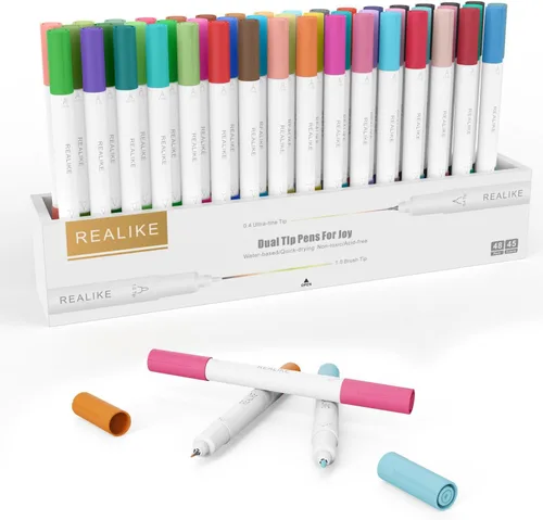 Miniatura 8 de REALIKE Bolígrafos de doble punta compatibles con Cricut Joy/Xtra Accessories Tools Marcadores de doble punta, juego de 36 bolígrafos surtidos de 36
