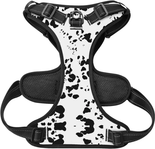 Miniatura 2 de Arnés para perro con estampado de piel dálmata, ajustable, transpirable, con clip para correa sin tirones, arnés para la mayoría de perros pequeños