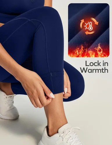 Miniatura 25 de Ewedoos - Leggings con forro de vellón y bolsillos para mujer, leggings térmicos de invierno para mujeres, pantalones de yoga y entrenamiento