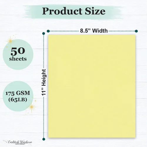 Miniatura 2 de Cardstock Warehouse Pop-Tone Banana Split Yellow Cardstock Paper – 50 hojas, 8.5 x 11 pulgadas – 65 libras / 175 GSM Cartulina amarilla premium