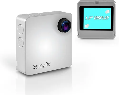 SereneLife Cámara portátil con clip 1080p Full HD con Wi-Fi integrado, ideal para el aula para grabar conferencias, deportes, correr, ciclismo,