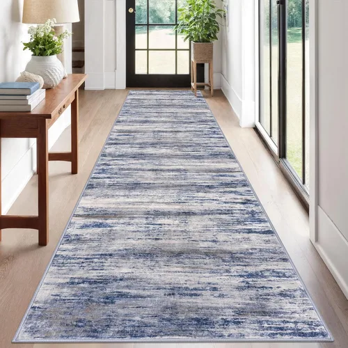 Miniatura 156 de KOZYFLY – Alfombra de pasillo moderna y lavable de diseño abstracto verde, 2 x 5 pies, antideslizante, suave y de pelo corto, ideal para cocina