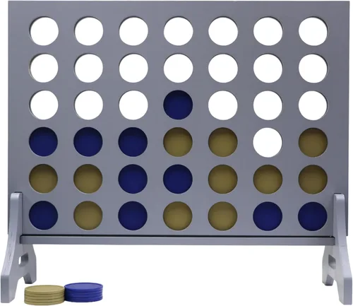 Miniatura 68 de Juego gigante 4 en una fila para familia y adultos – Tailgating Pros Jumbo de madera gris cuatro en una fila juego de patio para interiores