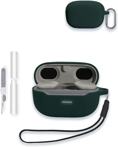 Miniatura 17 de Funda para JBL Endurance Race TWS True Wireless Sports Earbuds, WUNIAK Soft Silicone Protector, portátil, resistente a los arañazos, a los golpes