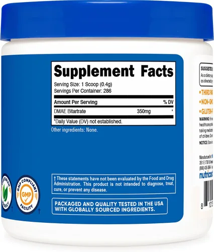 Miniatura 3 de Nutricost Polvo puro de bitartrato de DMAE 3.53 oz