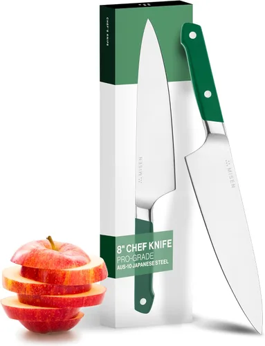 Miniatura 16 de Misen - Cuchillo utilitario de 5.5 pulgadas – Acero inoxidable AUS-10 japonés de alto carbono – Hoja híbrida alemana y japonesa – Cuchillo de cocina