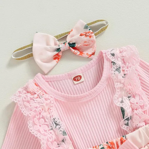Miniatura 5 de Mubineo Ropa de primavera y otoño para bebé niña, traje de manga larga con encaje floral