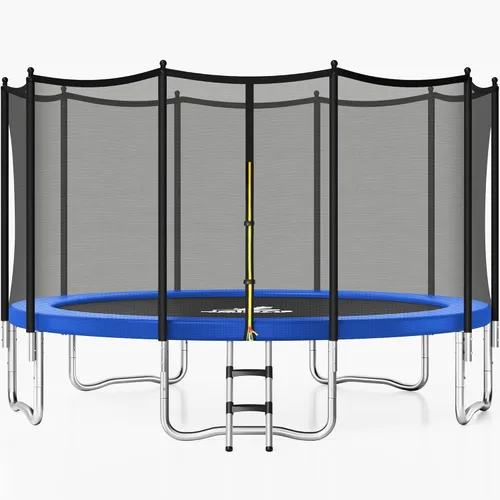 Miniatura 10 de JELENS Trampolín de 8 pies, 10 pies, 12 pies, 14 pies, 15 pies, trampolines para exteriores con red de cierre y escalera, trampolines recreativos