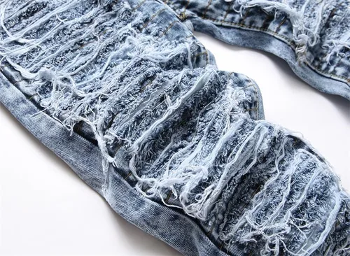 Miniatura 3 de Jukpem - Jeans apilados para hombre, jeans ajustados rasgados góticos de Y2k, Punk de moda Y2K, pantalones de moda Y2K, pantalones de lúpulo, a