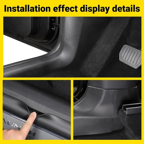 Miniatura 3 de PUOENI 2025 2026 Model Y Juniper Protector de Umbral de Puerta 4 PCS TPE Anti-Rayones Protector de Entrada de Puerta Delantera y Trasera para Tesla