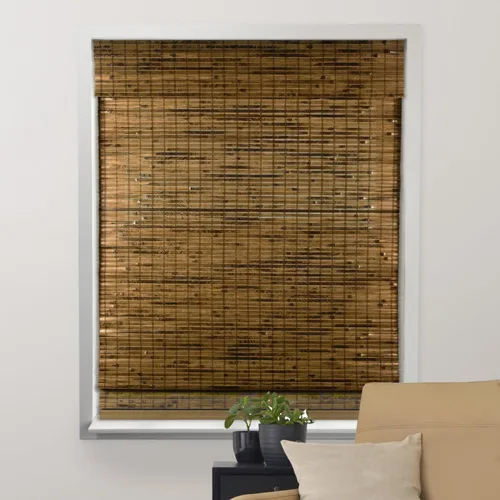 Miniatura 7 de ARLO BLINDS - Persianas romanas de bambú natural traslúcido con faldón y sin cordón para ventanas interiores, incluye herrajes de montaje, 20