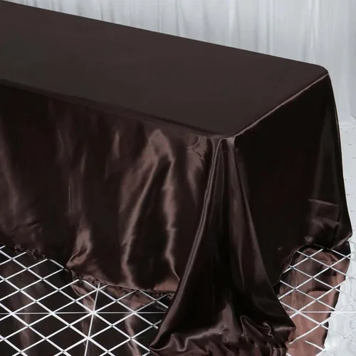 Miniatura 69 de Efavormart - Mantel rectangular de satén, 90 x 132 pulgadas, suave, oblongo, lavable, mantel decorativo de tela sedosa para bodas, fiestas, Plata