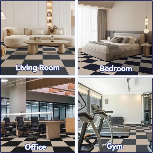Miniatura 6 de CUCOS Baldosas de Alfombra Despegar y Pegar, Baldosas Cuadradas de Alfombra para Piso 12" x 12", Baldosas de Alfombra Suaves Acolchadas, Alfombra