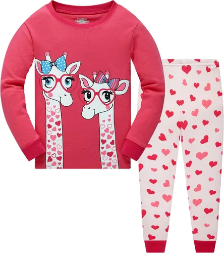 Miniatura 16 de Popshion Pijamas de sirena para niñas pequeñas, juego de 2 piezas, ropa de dormir 100% algodón, ropa para niños, pijamas estilo mariquita