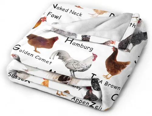Miniatura 5 de Manta de raza de pollo – Manta de pollo para niños y niñas – Acogedora franela suave, ligera y cálida – Habitación, cama, camping – 30"x40