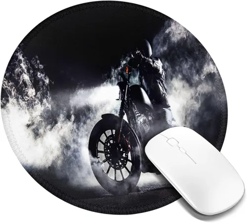 Alfombrilla de mouse para motocicleta, alfombrilla de mouse redonda para videojuegos, alfombrilla de escritorio para PC, computadora portátil, t18