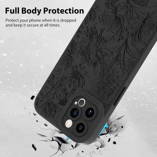 Miniatura 2 de MZELQ para iPhone 12 Pro Max, Funda de silicona con patrón floral de flores y girasoles, rosa, lindo, protección de cámara, funda suave y delgada