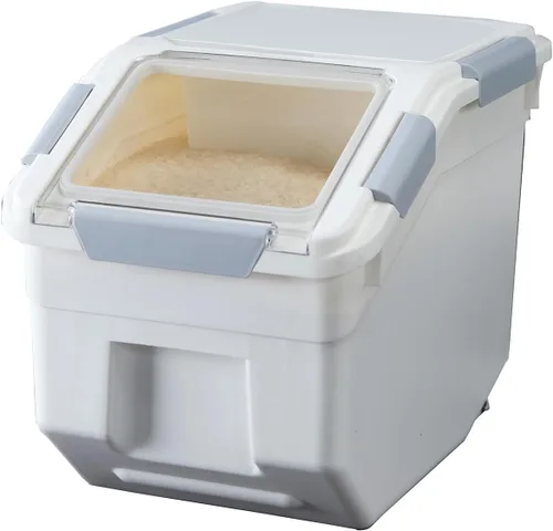 HANAMYA Contenedor de almacenamiento de arroz de 10 litros / 20 libras con taza medidora, sin BPA, para arroz | Grano | Alimento para mascotas |
