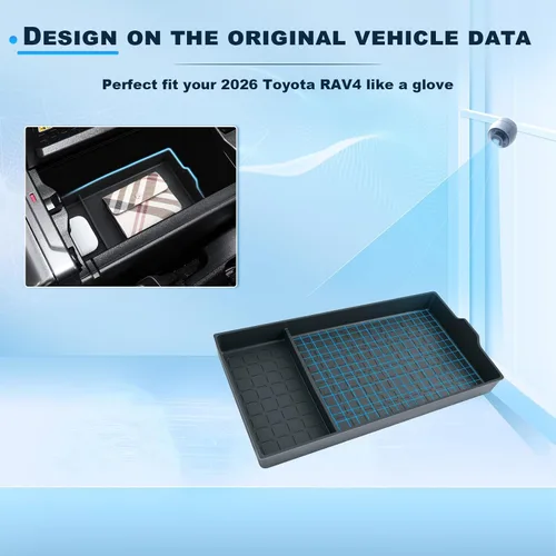 Miniatura 4 de BIXUAN Organizador de consola central RAV 4 2026 2026 para Toyota RAV 4 2026 2026, inserto y reposabrazos, alfombrilla inferior, caja